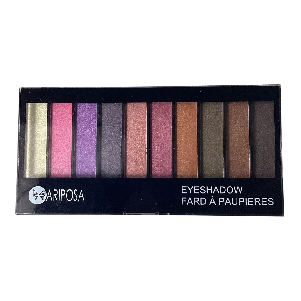 Mariposa 10 Color Eyeshadow Palette Shimmer Metallic Pinks Purples Neutrals
